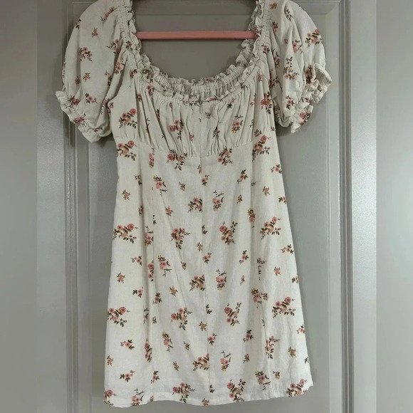 Victoria + Sophie Floral Linen Mini Dress - M - Picture 5 of 6